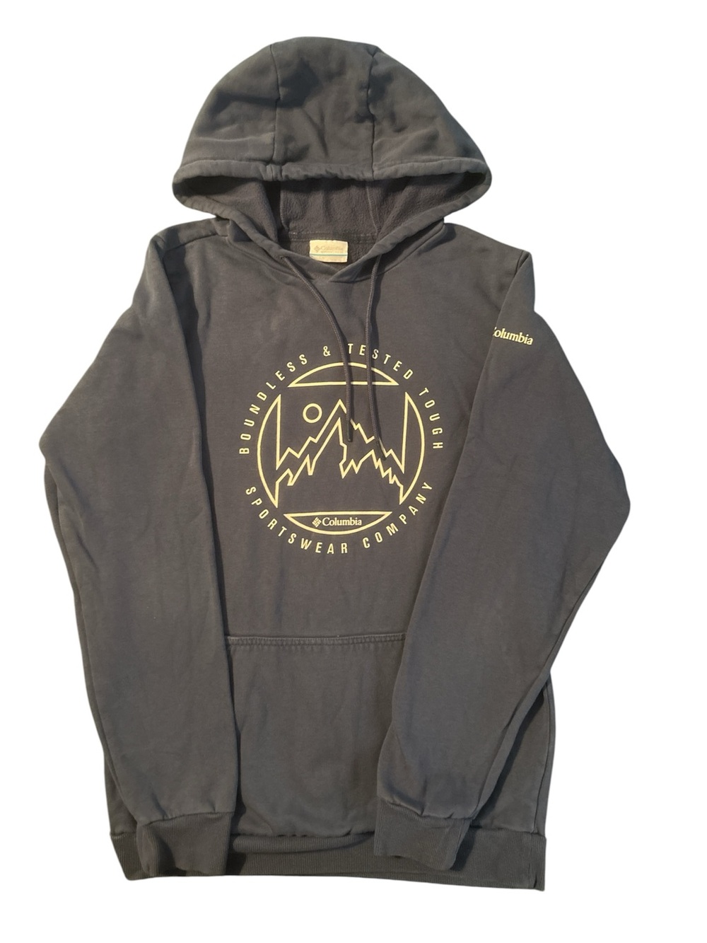 Columbia Dusty Blue Hoodie with Mountain Graphic